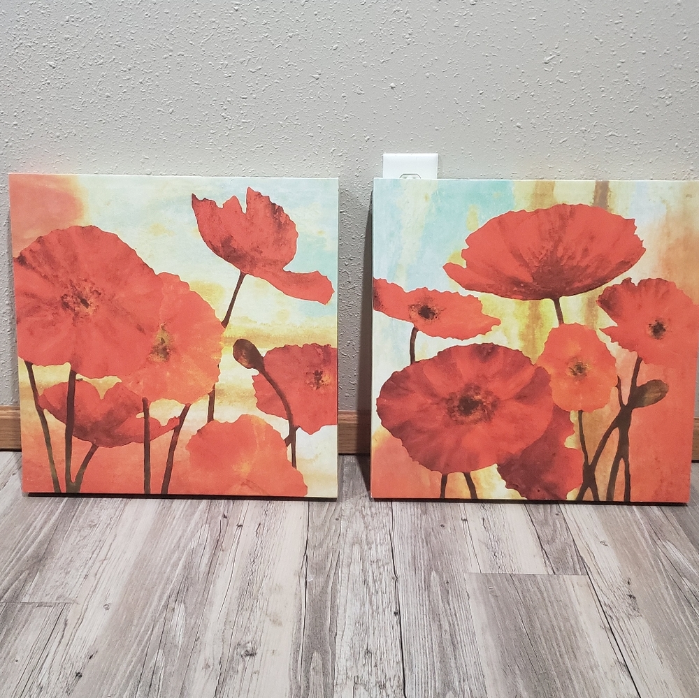 2 Floral Wall Sign Decor